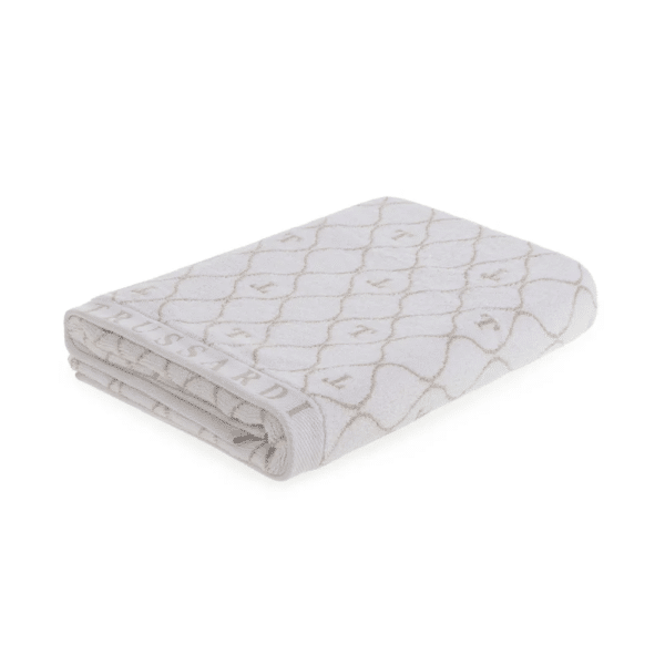 Toalha Banhão Jacquard Fio Tinto Speciale Branco/Bege Trussardi