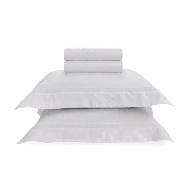 Jogo de Cama King Delfine Branco 100% Algodão Egípcio Trussardi