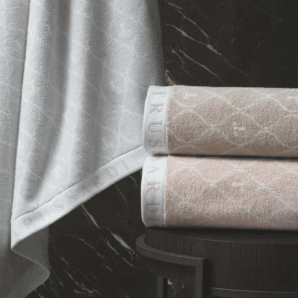 Toalha Banhão Jacquard Fio Tinto Speciale Nocciola/Branco Trussardi - Image 2